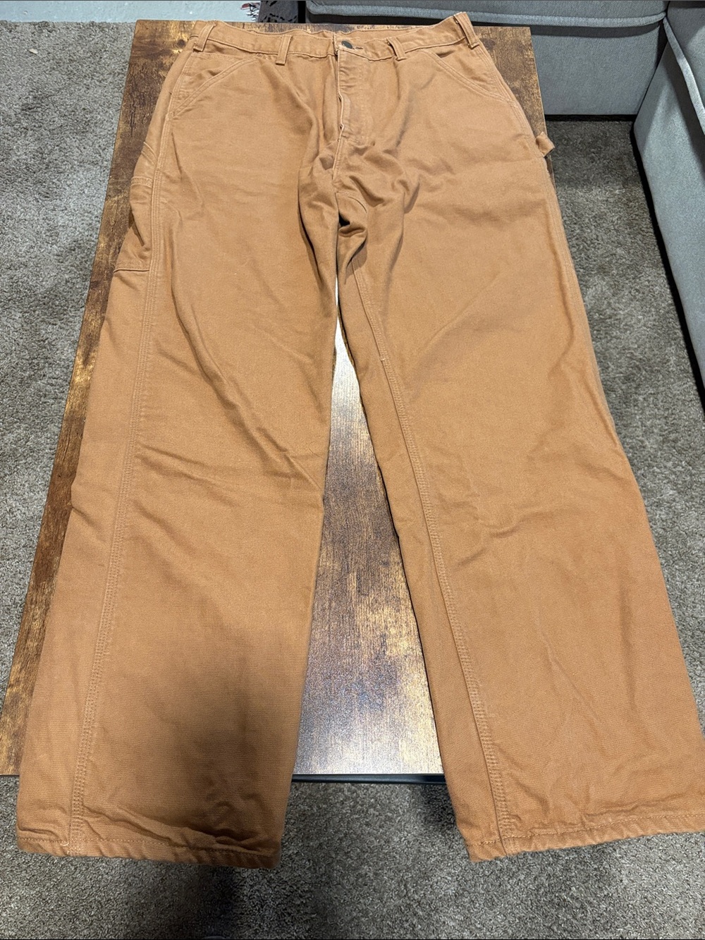 Carhartt Loose Fit Washed Duck Flannel-Lined Utility Work Pant 34x32 (B111)